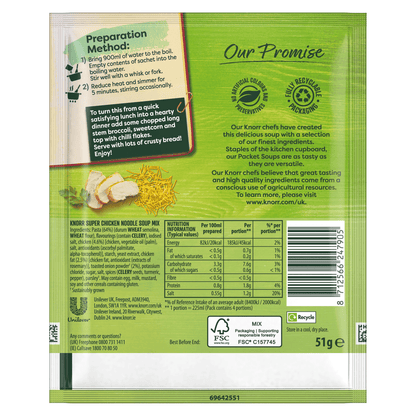 Knorr Soup Mix Super Chicken Noodle 51 g 4 servings - UK Food & Drink - 8712566247905