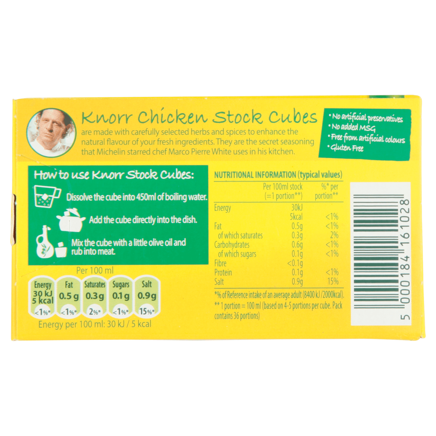 Knorr the Chicken 8 Cubes 80g - UK Food & Drink - 5000184161028