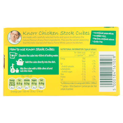 Knorr the Chicken 8 Cubes 80g - UK Food & Drink - 5000184161028