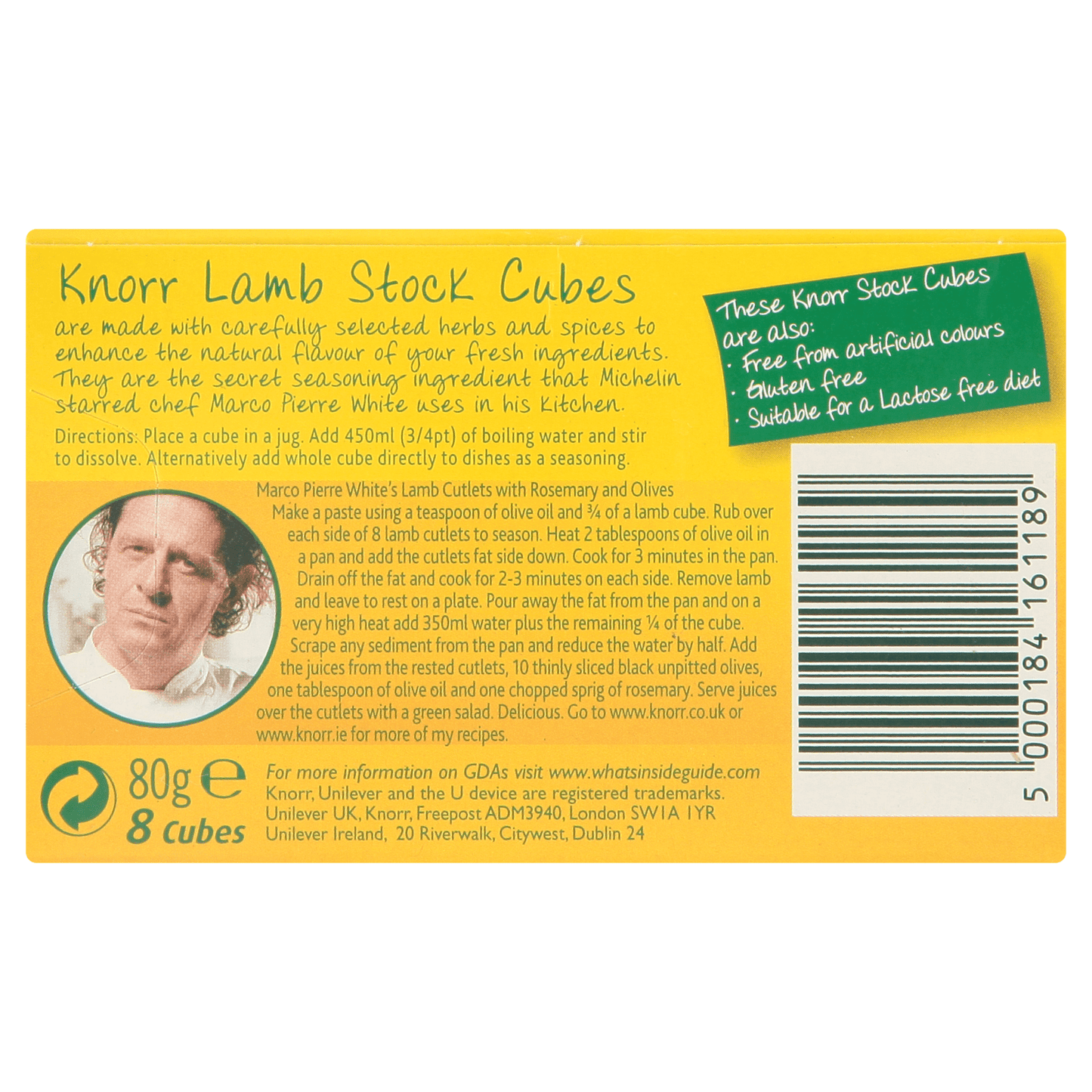 Knorr The Lamb Cube 8 Cubes 80g - UK Food & Drink - 5000184161189