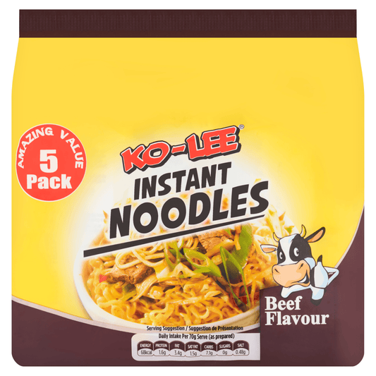 Ko - Lee Beef Flavour Instant Noodles 5 x 70g - UK Food & Drink - 5023751001510