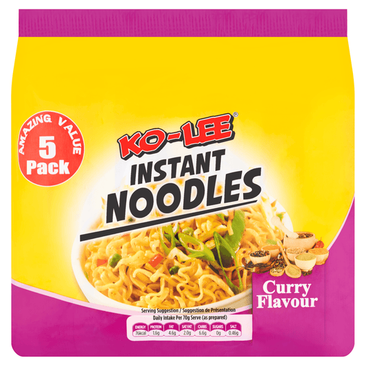 Ko - Lee Curry Flavour Instant Noodles 5 x 70g - UK Food & Drink - 5023751000933