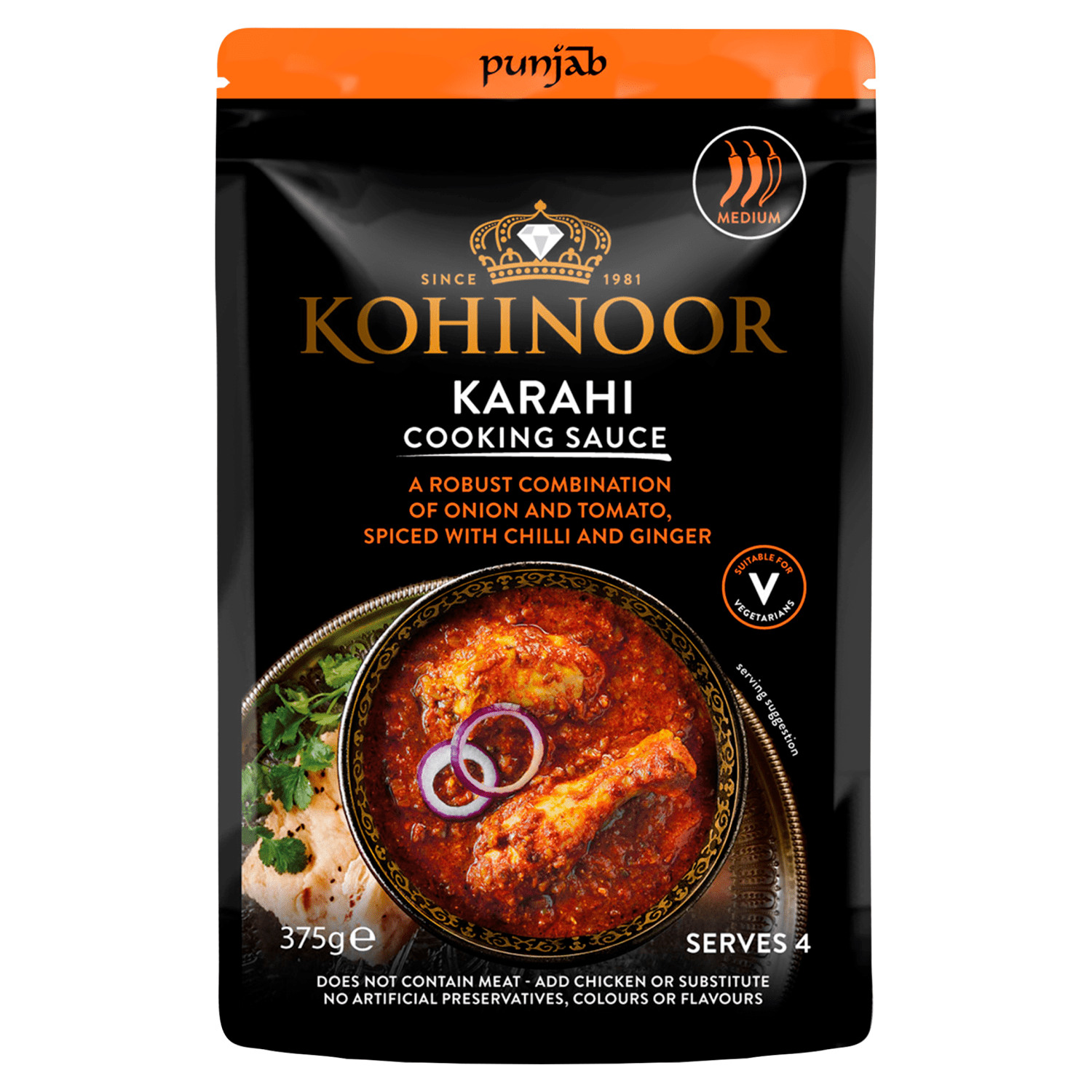Kohinoor Karahi Cooking Sauce 375g - UK Food & Drink - 8901047619205