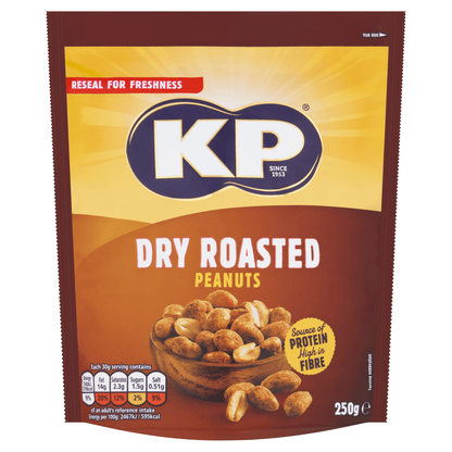 KP Dry Roasted Peanuts 250g - UK Food & Drink - 5000237127285