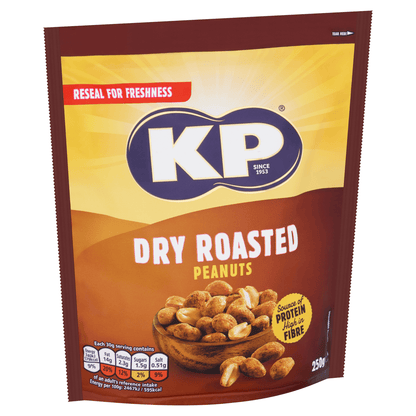KP Dry Roasted Peanuts 250g - UK Food & Drink - 5000237127285