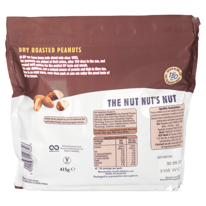 KP Dry Roasted Peanuts 415g - UK Food & Drink - 5000237127346