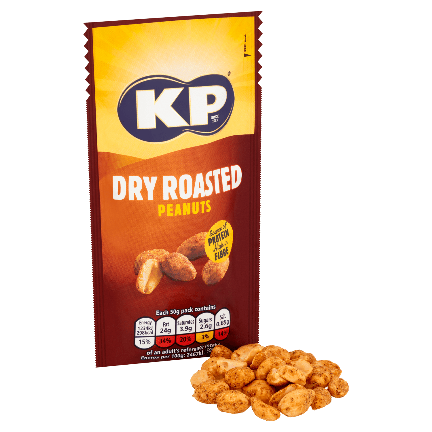 KP Dry Roasted Peanuts 50g - UK Food & Drink - 50237739