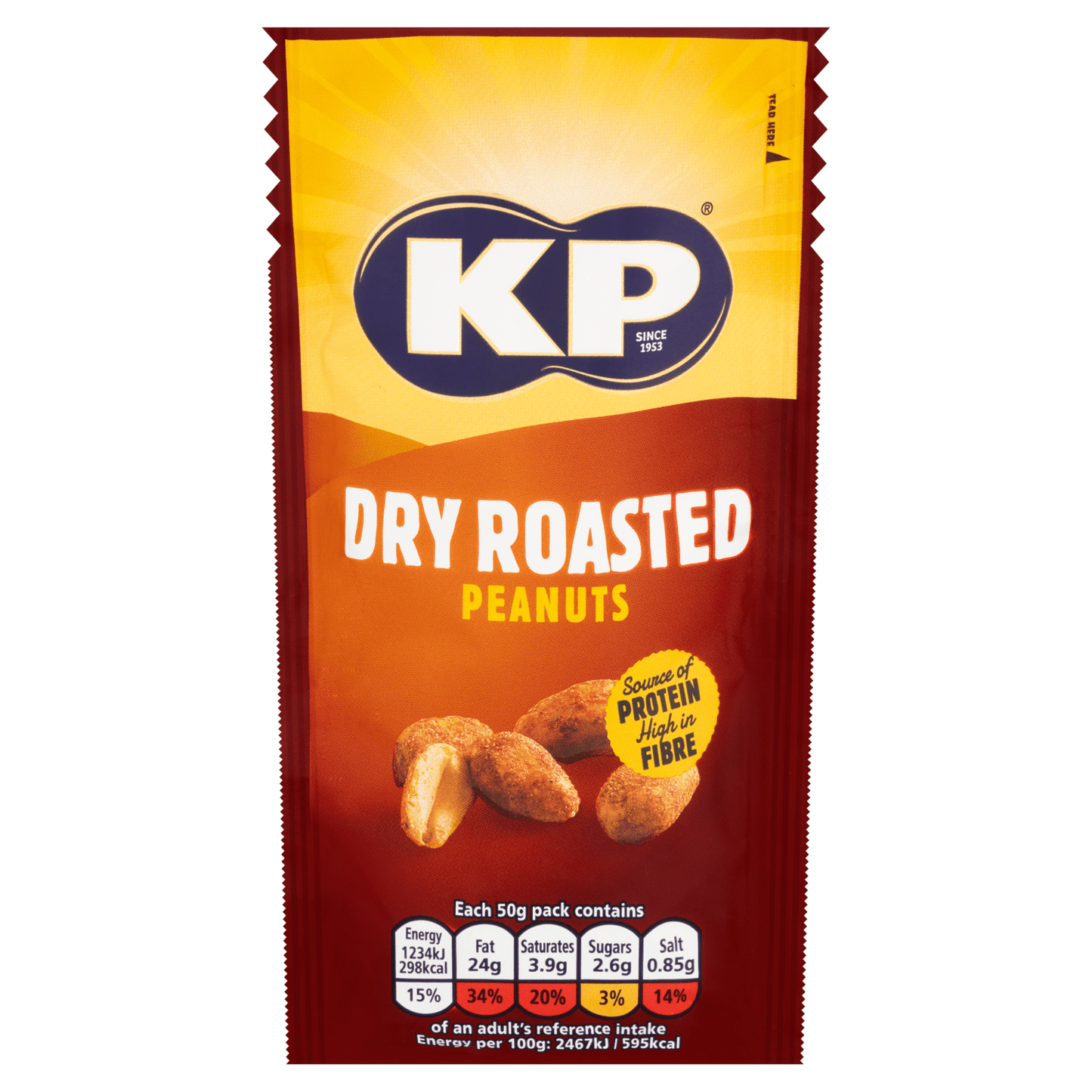 KP Dry Roasted Peanuts 50g - UK Food & Drink - 50237739