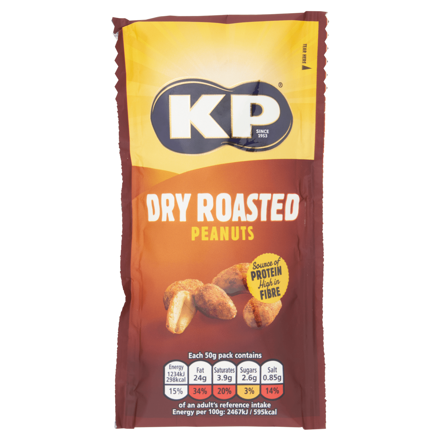 KP Dry Roasted Peanuts 50g - UK Food & Drink - 50237739