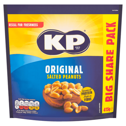 KP Original Salted Peanuts 415g - UK Food & Drink - 5000237127322