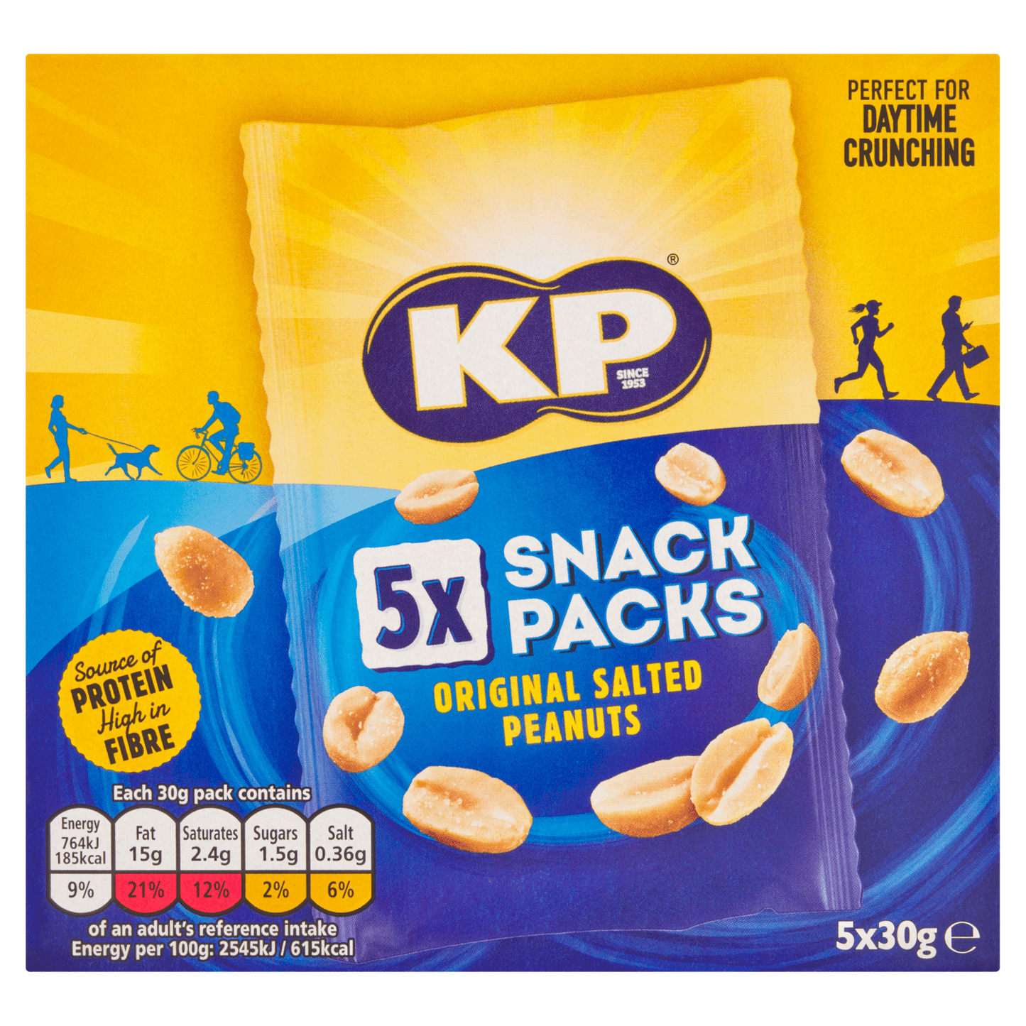 KP Original Salted Peanuts 5 x 30g - UK Food & Drink - 5000237137987