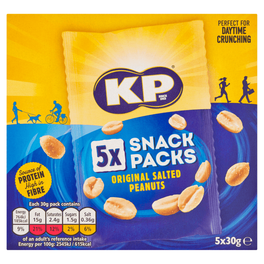 KP Original Salted Peanuts 5 x 30g - UK Food & Drink - 5000237137987