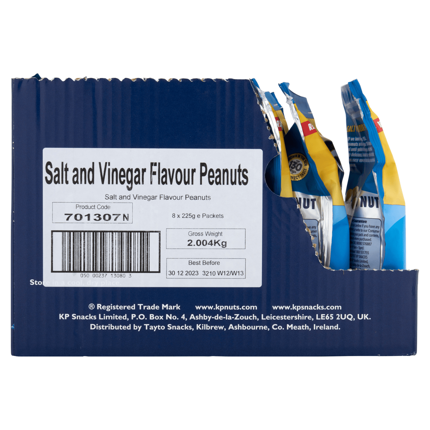 KP Salt & Vinegar Flavour Peanuts 225g - UK Food & Drink - 5000237124673
