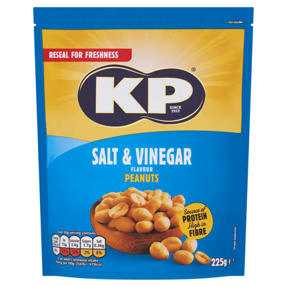 KP Salt & Vinegar Flavour Peanuts 225g - UK Food & Drink - 5000237124673