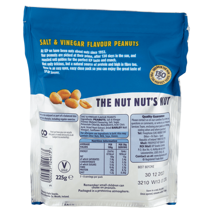 KP Salt & Vinegar Flavour Peanuts 225g - UK Food & Drink - 5000237124673