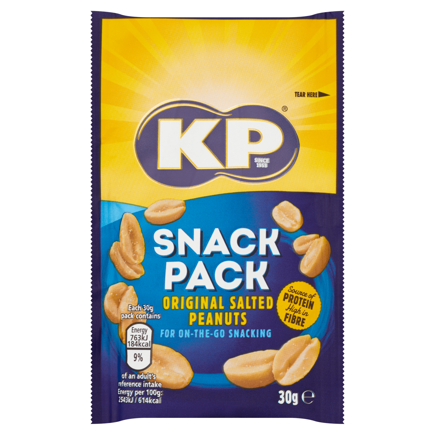 KP Snack Pack Original Salted Peanuts 30g - UK Food & Drink - 50237883