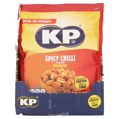 KP Spicy Chilli Flavour Peanuts 225g - UK Food & Drink - 5000237124758