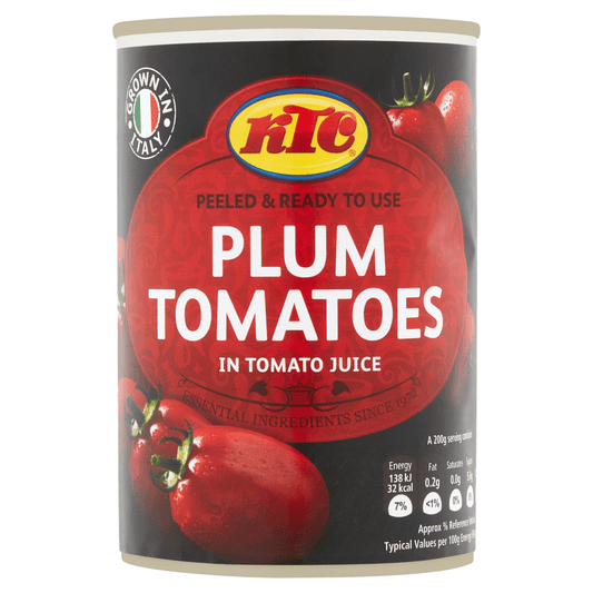 KTC Plum Tomatoes in Tomato Juice 400g - UK Food & Drink - 5013635312146