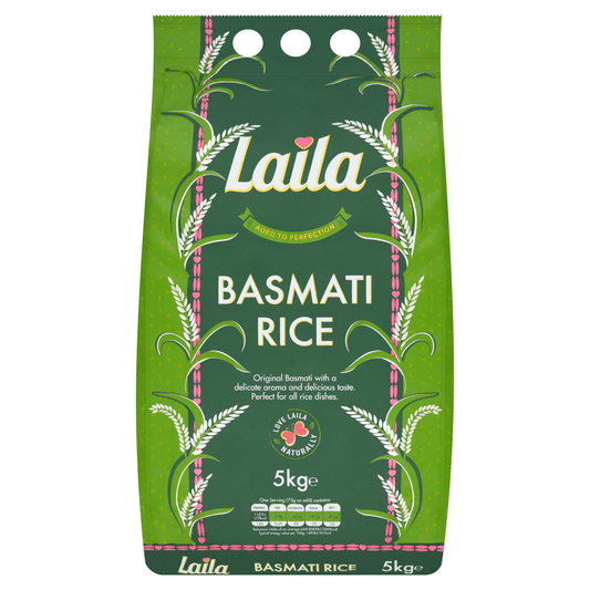 Laila Basmati Rice 5kg - UK Food & Drink - 5020580400156