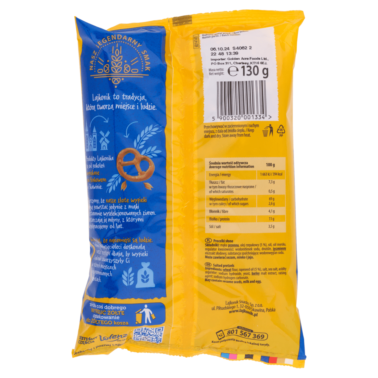 Lajkonik Salted Pretzels 130g - UK Food & Drink - 5900320001334