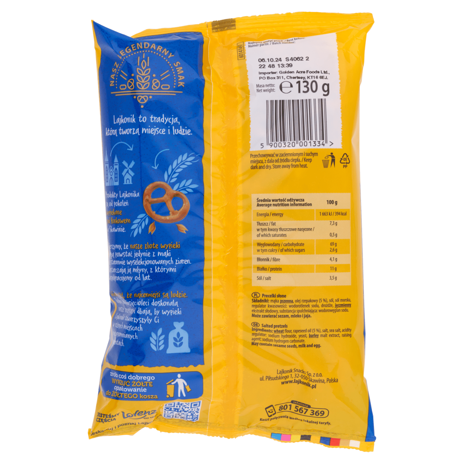 Lajkonik Salted Pretzels 130g - UK Food & Drink - 5900320001334