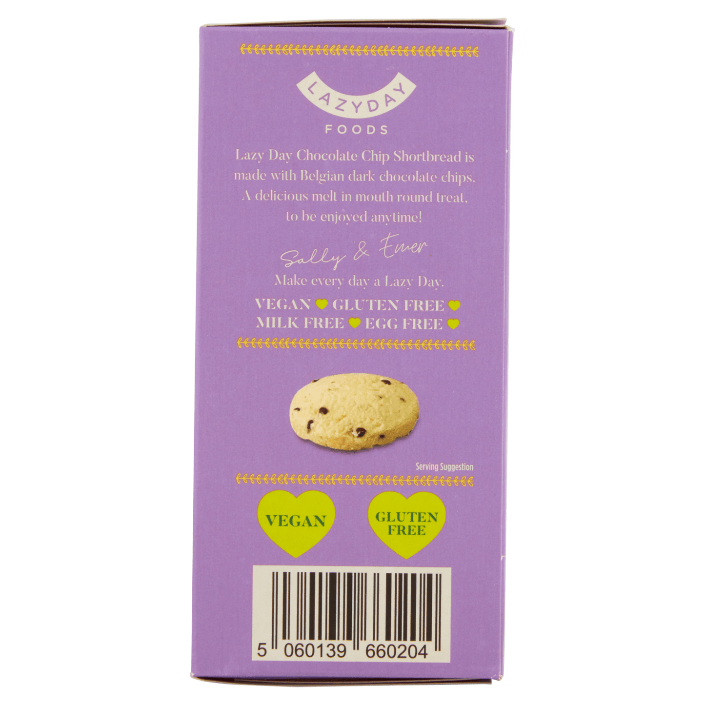 Lazy Day Foods Chocolate Chip Shortbread 150g - UK Food & Drink - 5060139660204