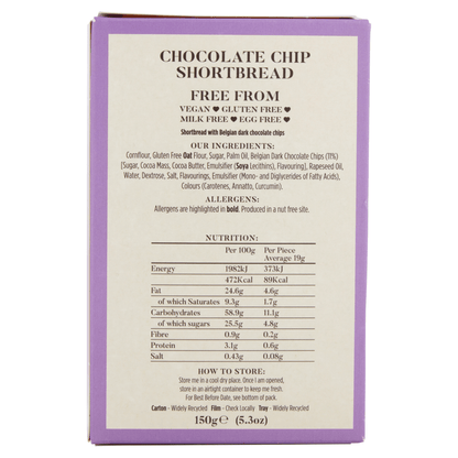 Lazy Day Foods Chocolate Chip Shortbread 150g - UK Food & Drink - 5060139660204