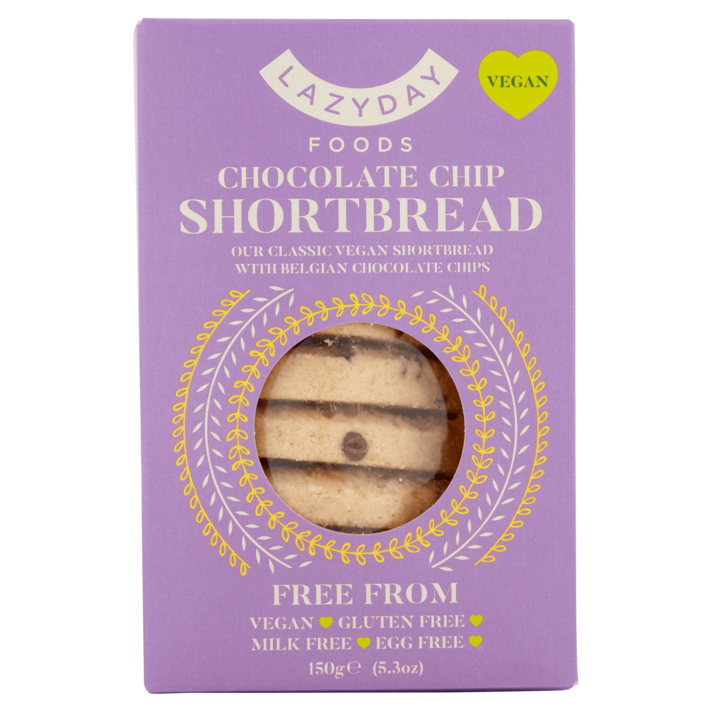 Lazy Day Foods Chocolate Chip Shortbread 150g - UK Food & Drink - 5060139660204