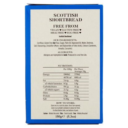Lazy Day Foods Scottish Shortbread 150g - UK Food & Drink - 5060139660013