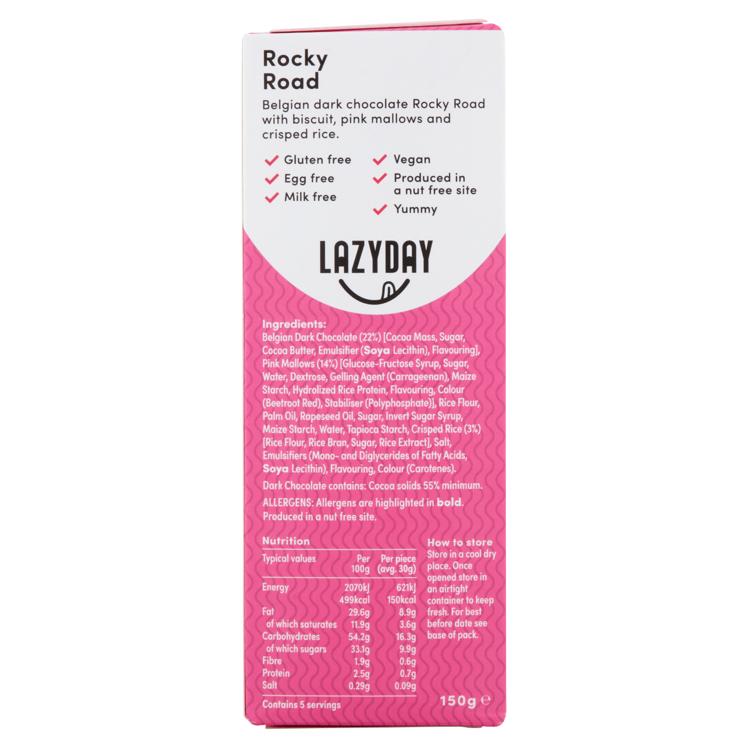 Lazyday Rocky Road 5 Slices 150g - UK Food & Drink - 5060139660846