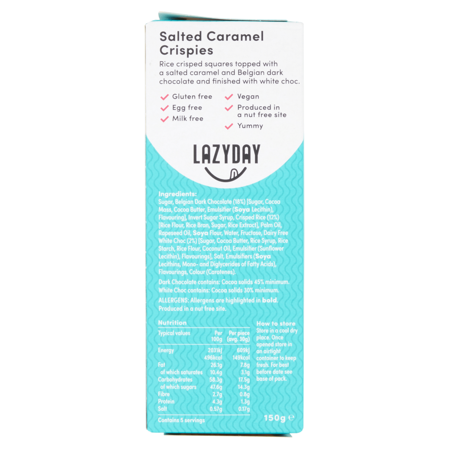 LAZYDAY Salted Caramel Crispies 150g - UK Food & Drink - 5060139662130