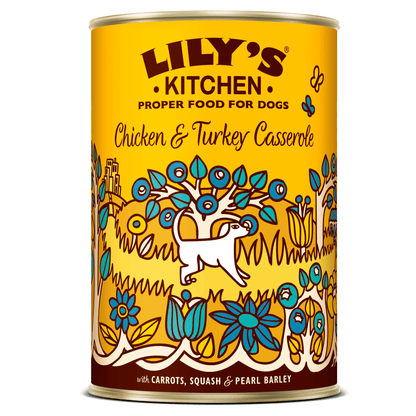 Lily's Kitchen Chicken & Turkey Casserole Adult Wet Dog Food 400g - UK Food & Drink - 5060184240000