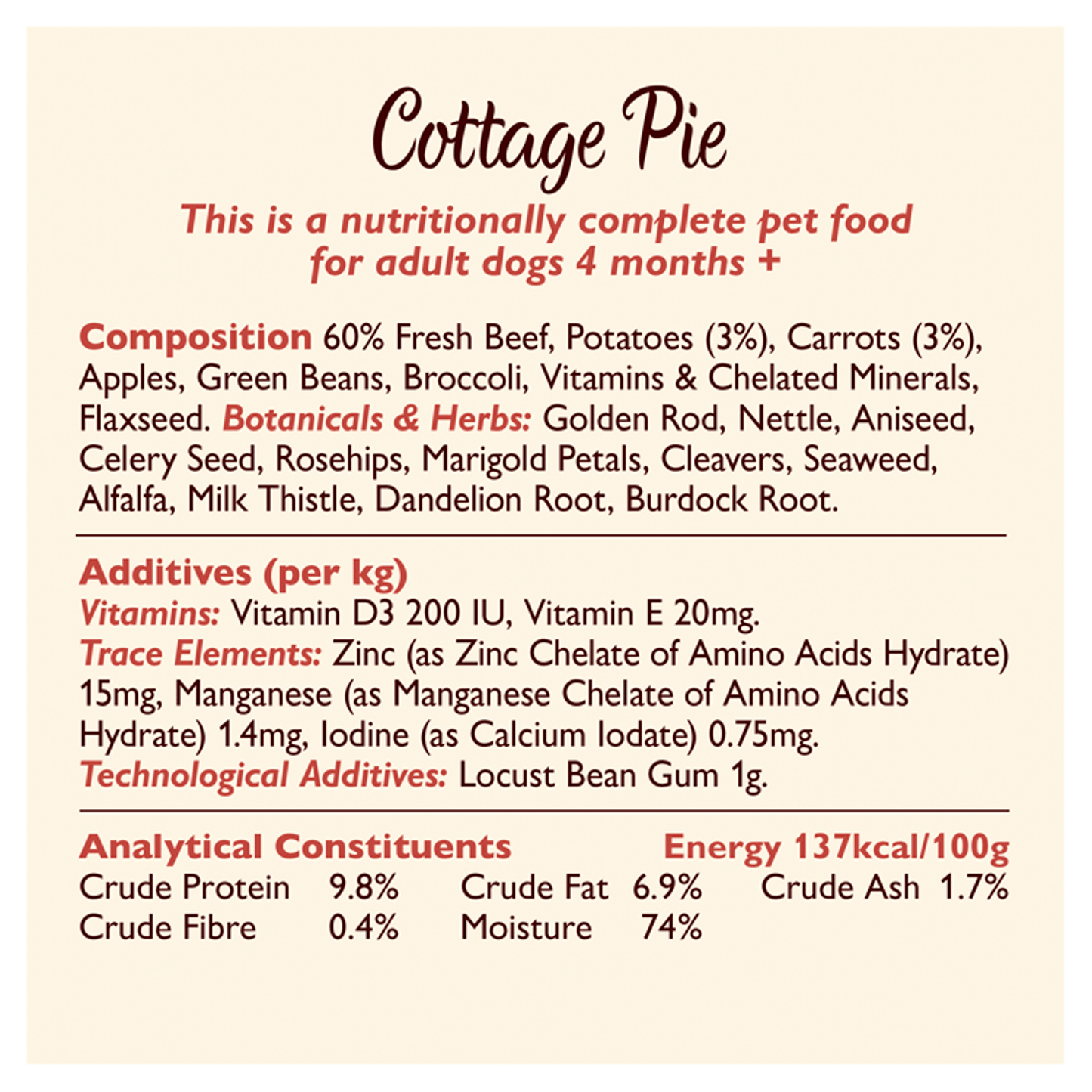 Lily's Kitchen Cottage Pie Adult Wet Dog Food 400g - UK Food & Drink - 5060184240024