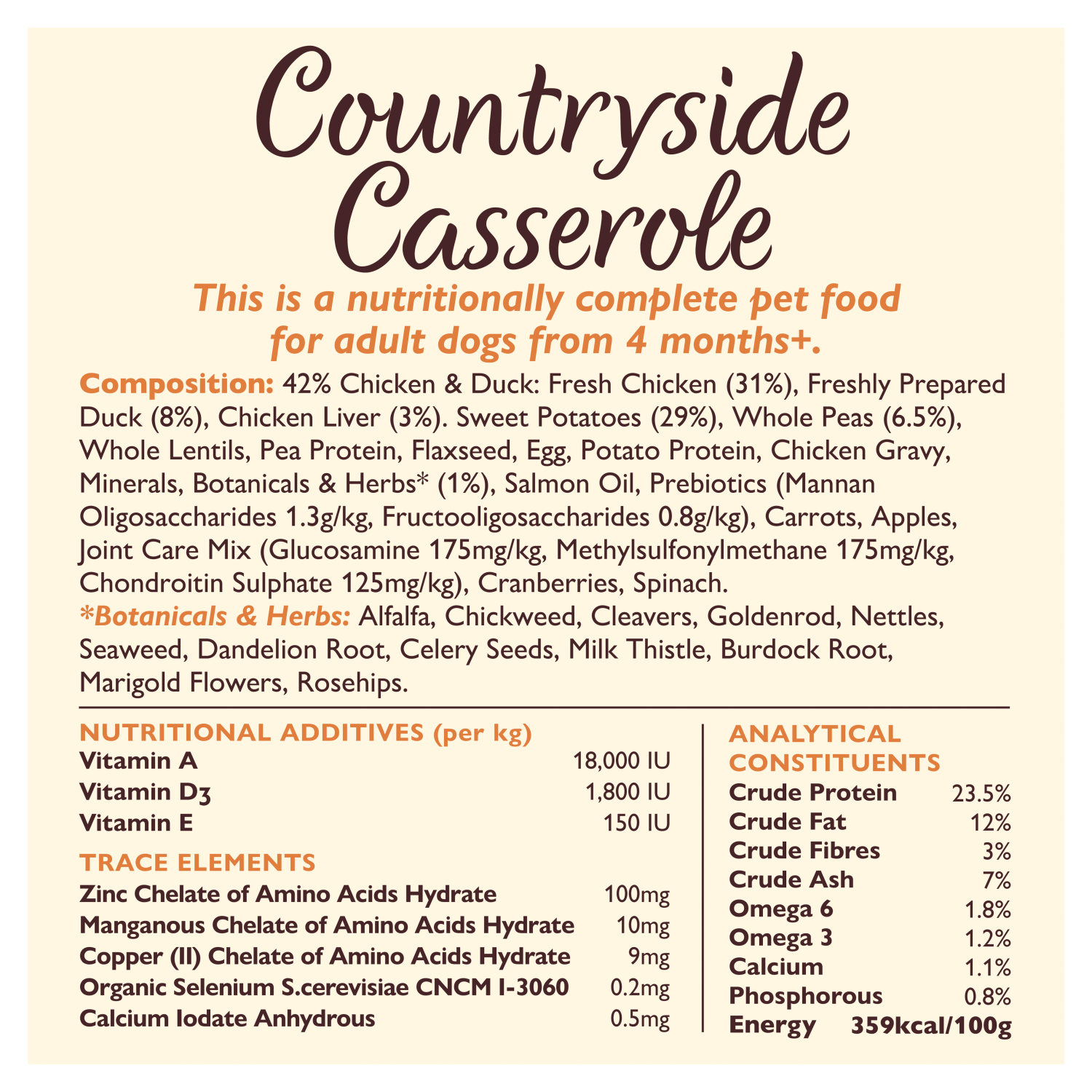 Lily's Kitchen Countryside Casserole with Chicken, Duck & Sweet Potatoes 1kg - UK Food & Drink - 5060184240512