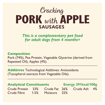 Lily's Kitchen Cracking Pork Sausages with Apple 70g - UK Food & Drink - 5056273602316