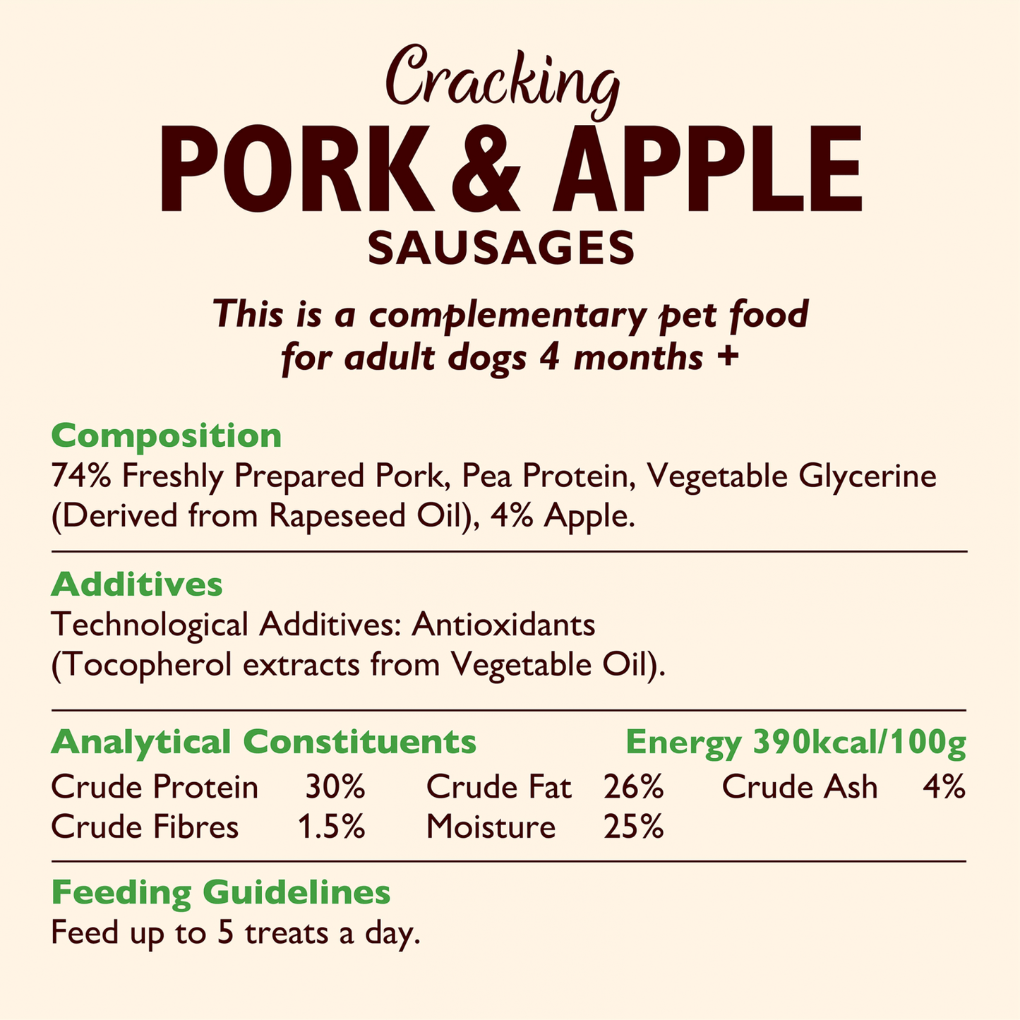 Lily's Kitchen Cracking Pork Sausages with Apple 70g - UK Food & Drink - 5056273602316