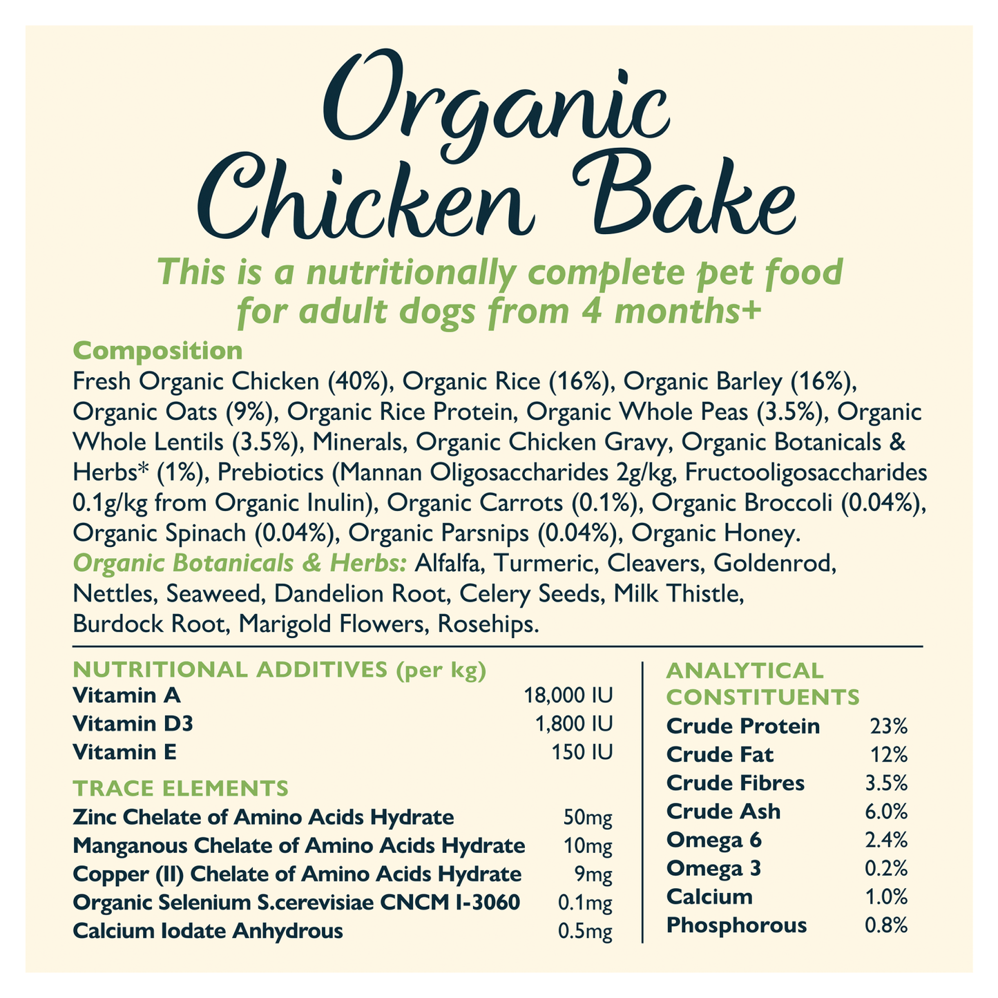 Lily's Kitchen Organic Chicken Bake Adult Complete Nutrition 1kg - UK Food & Drink - 5060184240079
