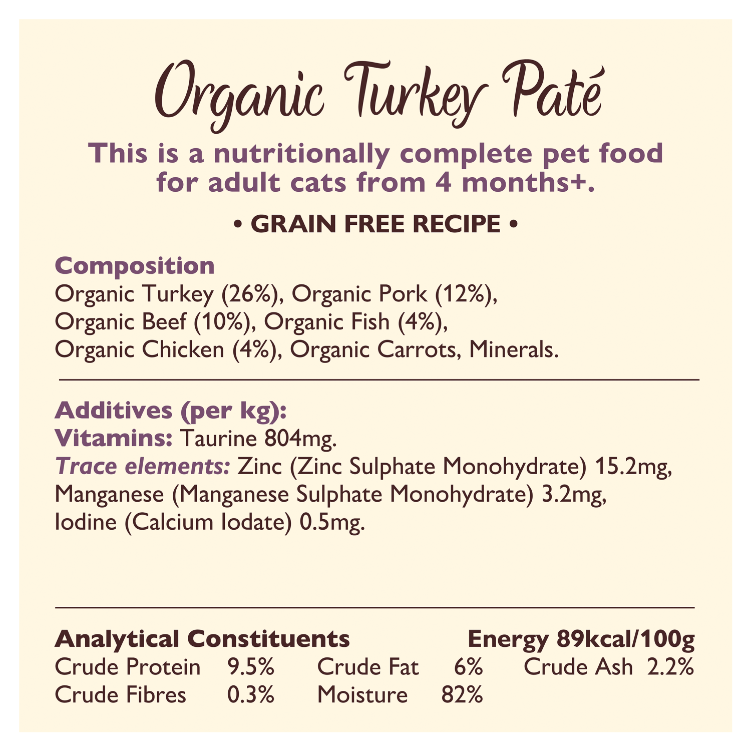 Lily's Kitchen Organic Pate Turkey 85g - UK Food & Drink - 5060184243254