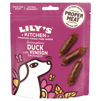 Lily's Kitchen Scrumptious Duck with Venison Sausages 70g - UK Food & Drink - 5060184249850