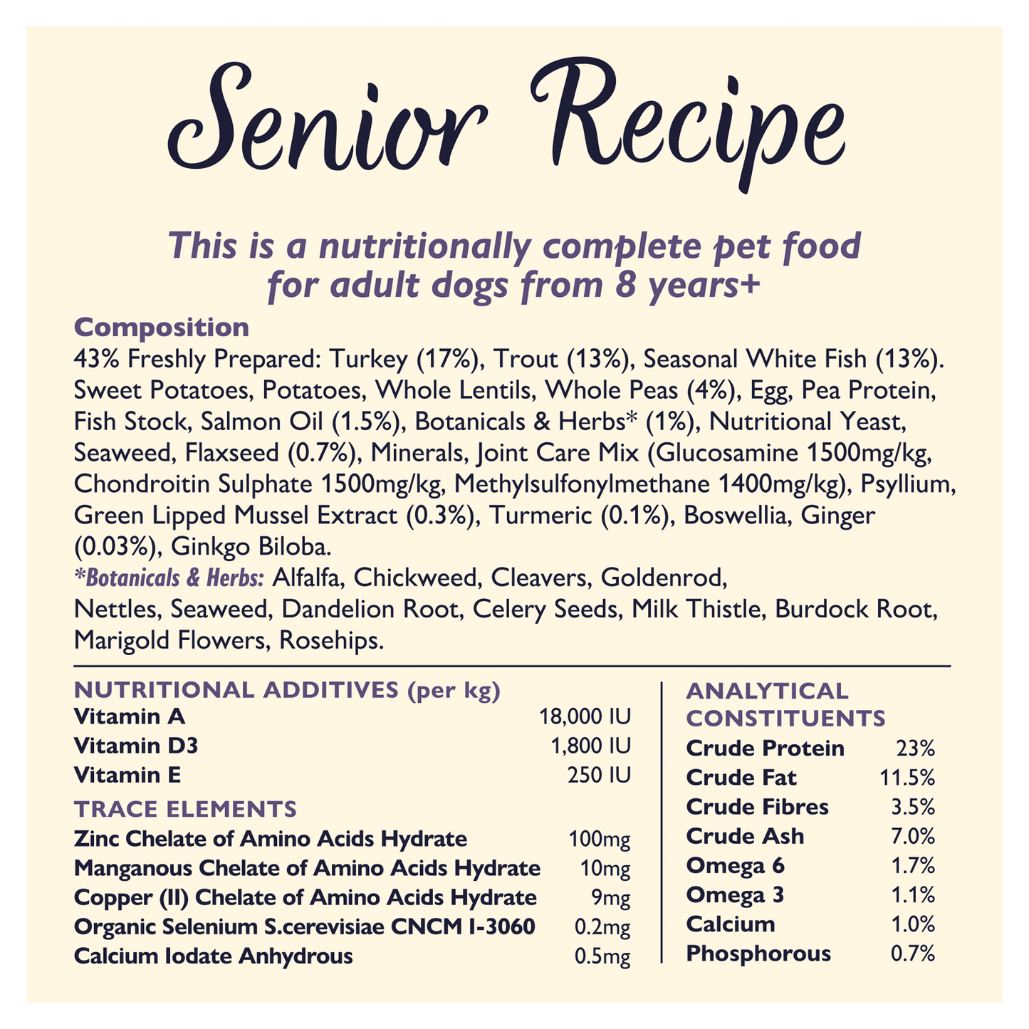 Lily's Kitchen Senior Recipe Complete Nutrition Senior 8 Years+ 1kg - UK Food & Drink - 5060184242042