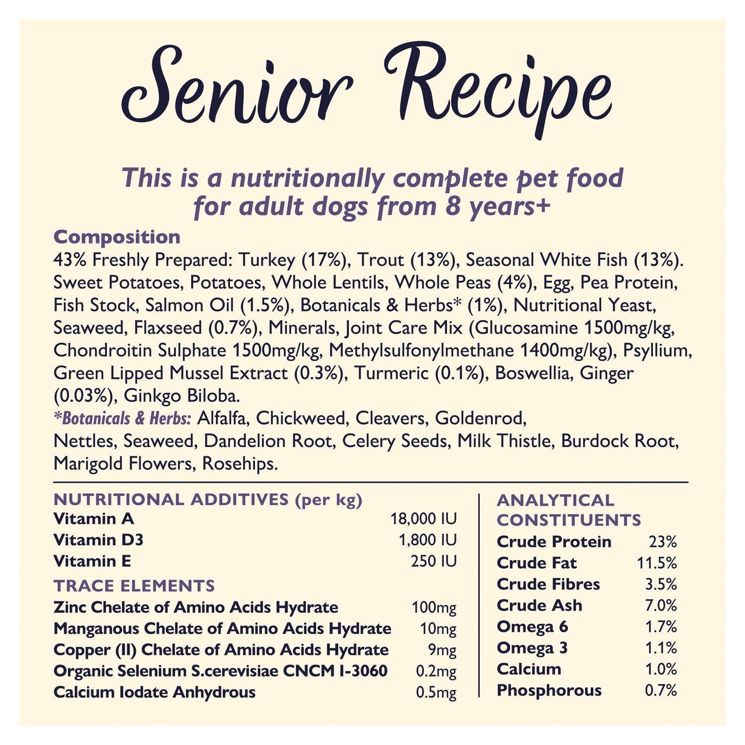Lily's Kitchen Senior Recipe Complete Nutrition Senior 8 Years+ 1kg - UK Food & Drink - 5060184242042