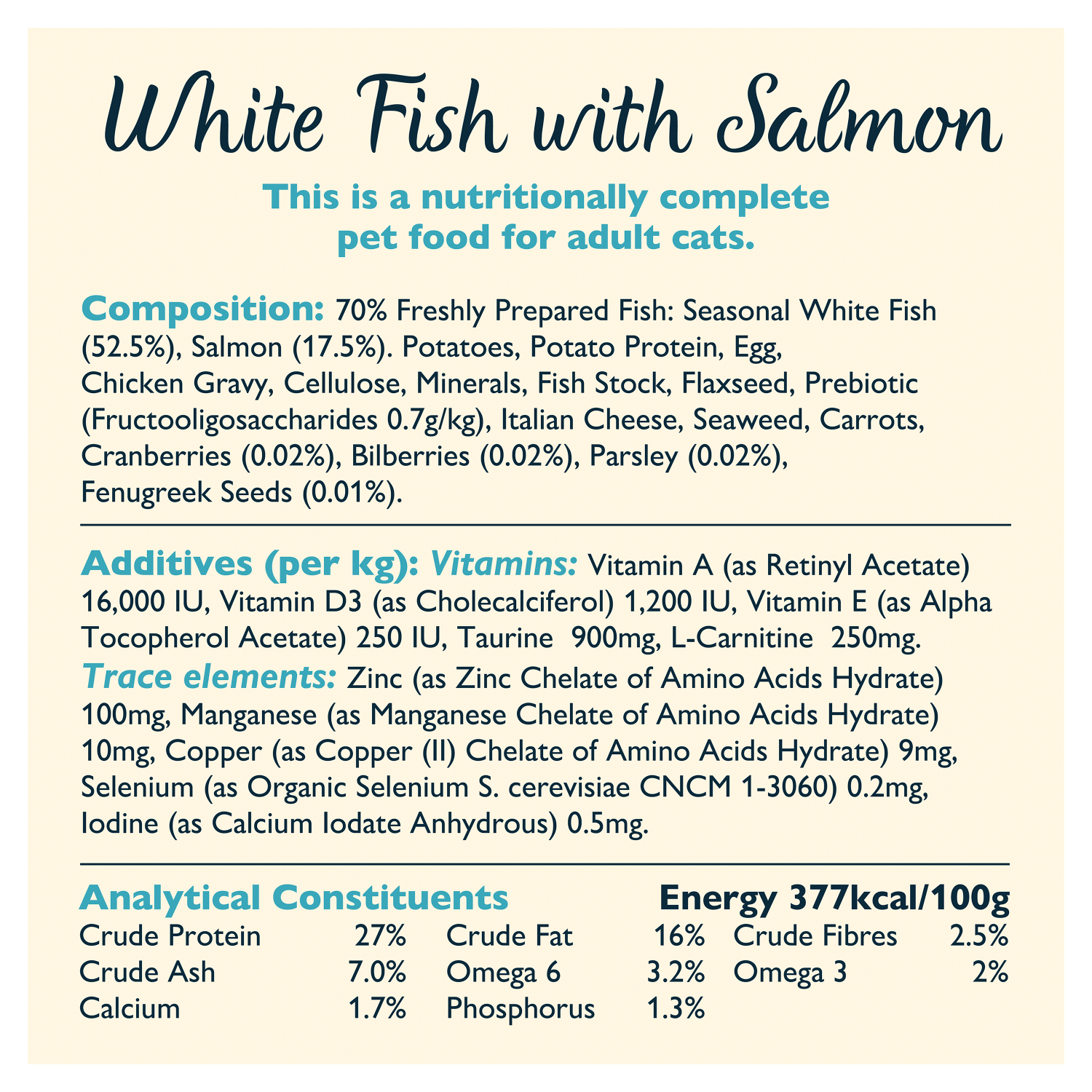 Lily's Kitchen White Fish with Salmon for Adult Cats 800g - UK Food & Drink - 5060184243360