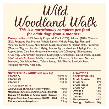 Lily's Kitchen Wild Woodland Walk with Duck, Salmon & Venison 1kg - UK Food & Drink - 5060184240499