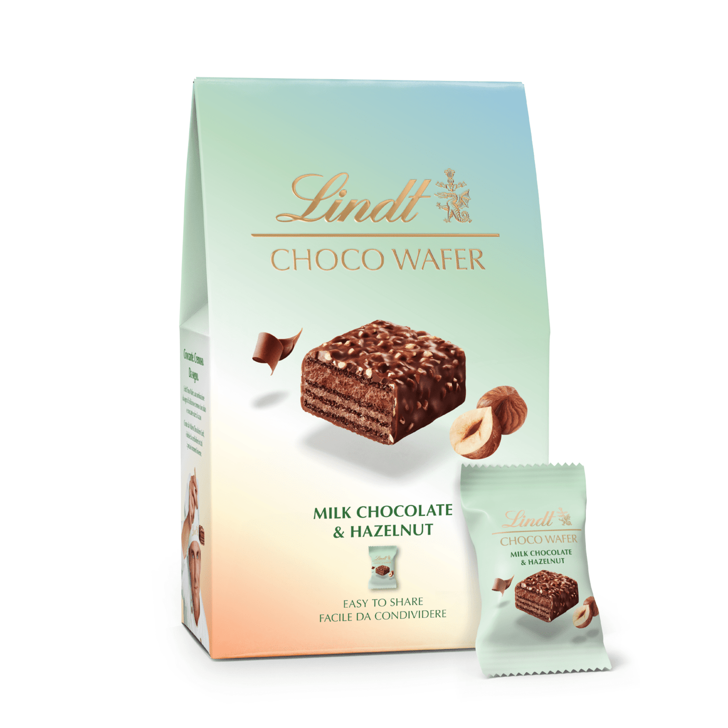Lindt Choco Wafer Milk Chocolate & Hazelnut Sharing Box 135g - UK Food & Drink - 8003340806600