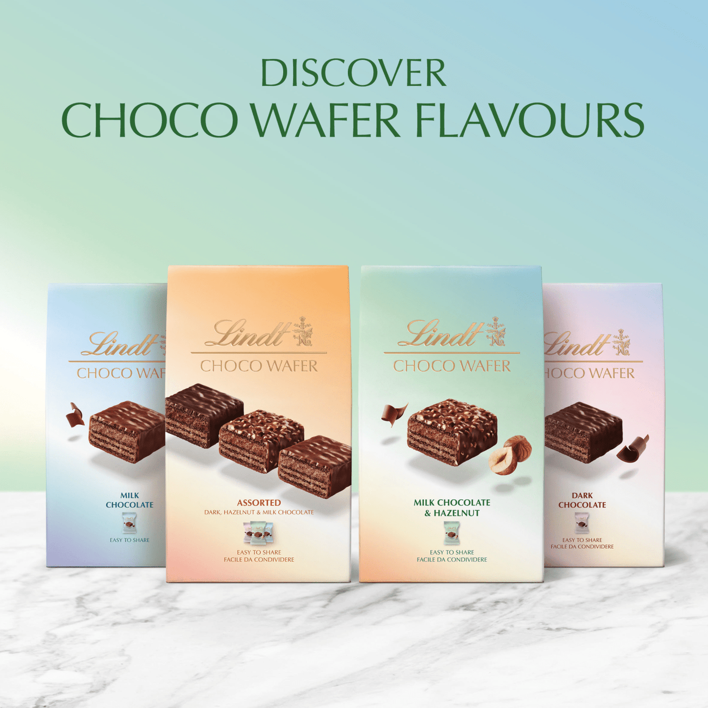 Lindt Choco Wafer Milk Chocolate & Hazelnut Sharing Box 135g - UK Food & Drink - 8003340806600