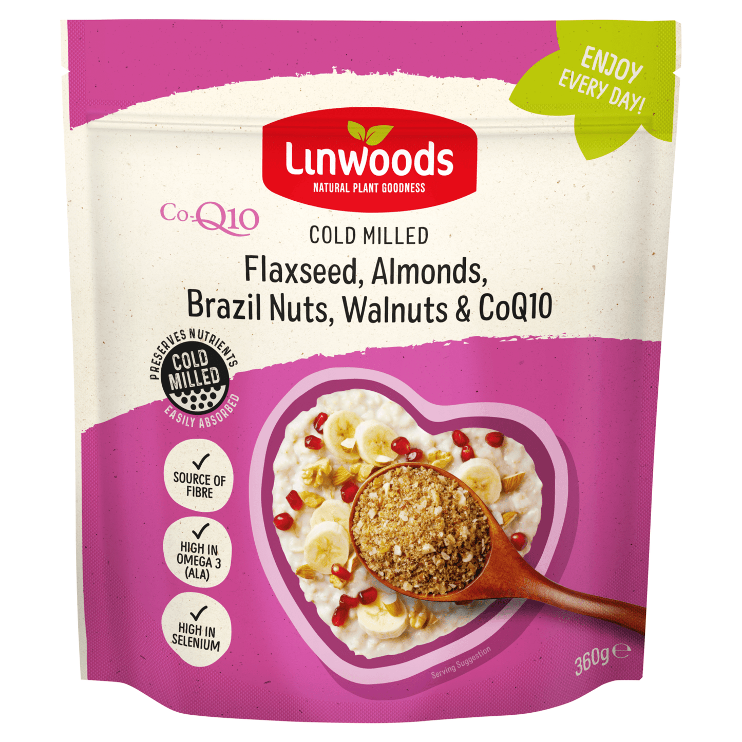 Linwoods Cold Milled Flaxseed, Almonds, Brazil Nuts, Walnuts & CoQ10 360g - UK Food & Drink - 5016887003367
