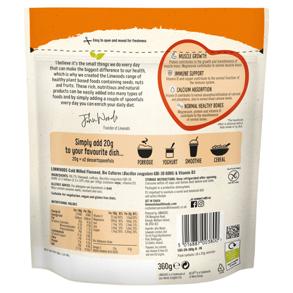 Linwoods Cold Milled Flaxseed, Bio Cultures & Vitamin D 360g - UK Food & Drink - 5016887003800