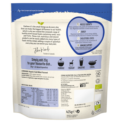 Linwoods Organic Cold Milled Flaxseed 425g - UK Food & Drink - 5016887003503