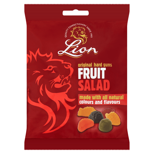 Lion Original Hard Fruit Salad Gums 190g - UK Food & Drink - 5010511473083
