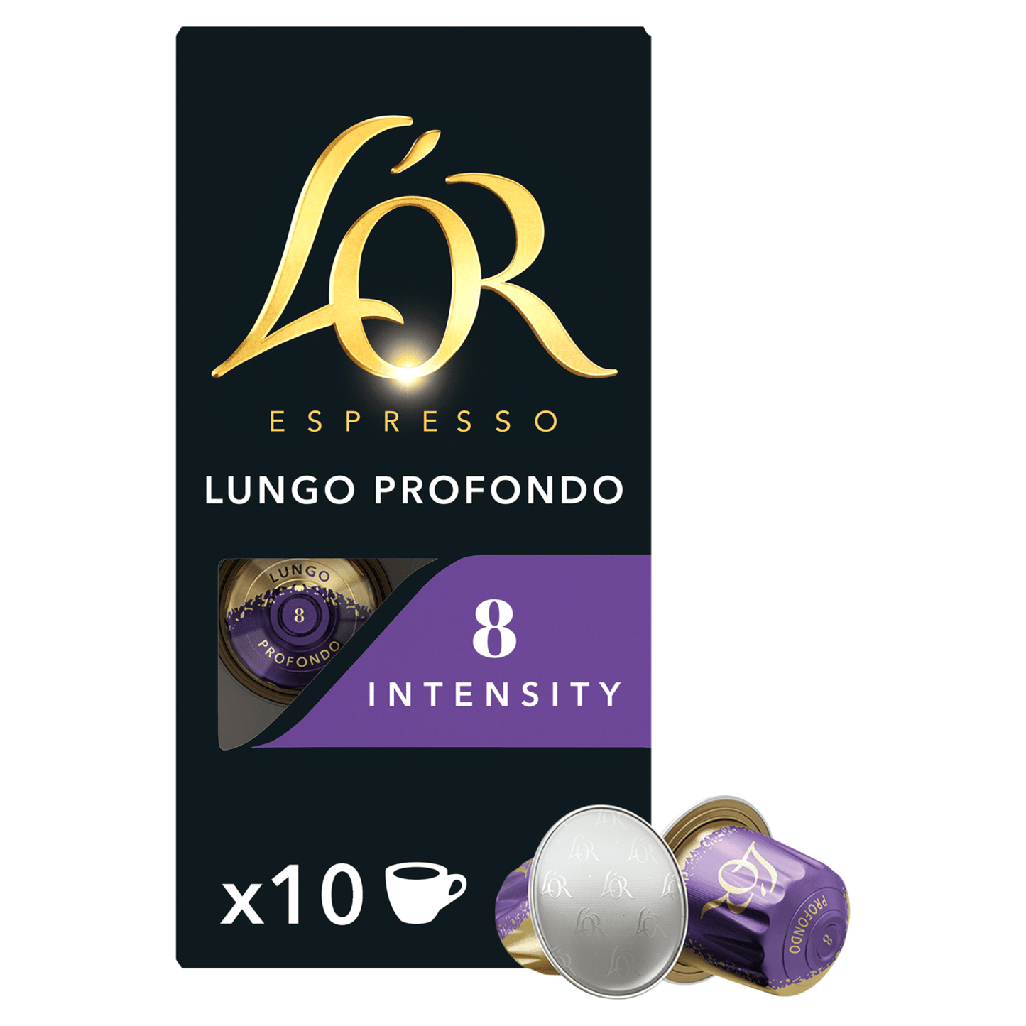 L'OR Espresso Profondo Lungo Intensity 8 Aluminium Coffee Pods x10 - UK Food & Drink - 8711000362617
